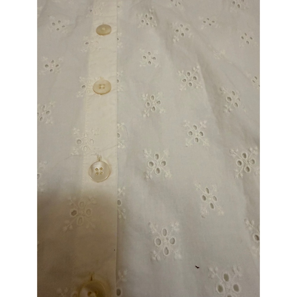 Madewell White Eyelet Tie-Front Button-Down Midi Dress Cottage Cotton 4 - Picture 2 of 8